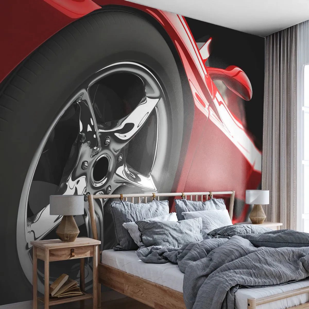 Papel de Parede Premium Sand - Projetado para a velocidade - Automotivo, Carro esportivo, Aro - 450x315 cm