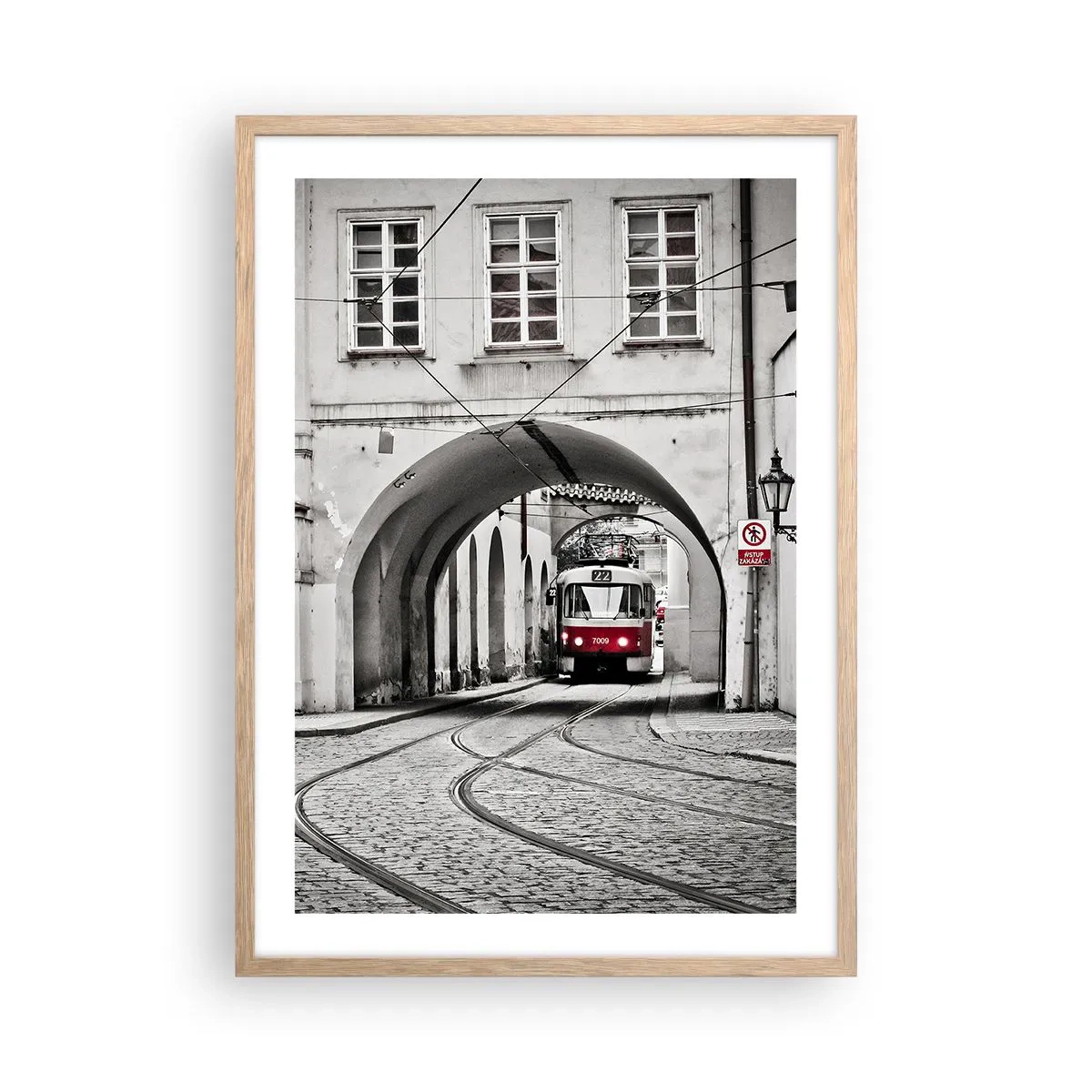 Pôster com moldura de carvalho claro - Através do labirinto urbano - 50x70 cm