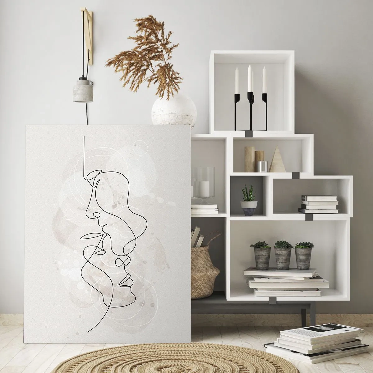 Quadro em vidro - Emaranhados num abraço - 70x100 cm