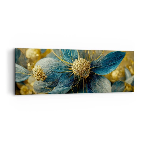 Quadro em tela - Florescer com ouro - 90x30 cm