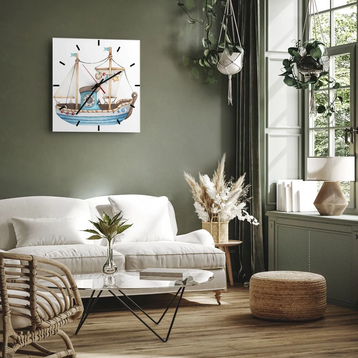 Relógio de parede - Relógio em vidro - Vamos a isso! - 30x30 cm