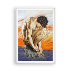 Pôster em moldura branca - Imerso em si mesmo - 70x100 cm