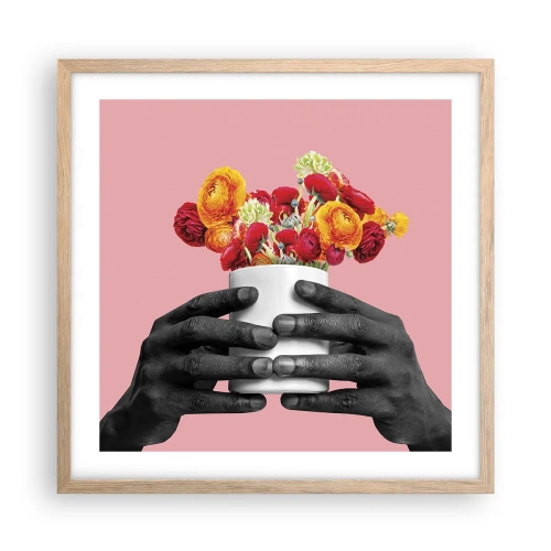 Pôster com moldura de carvalho claro - A apoteose da vida - 50x50 cm