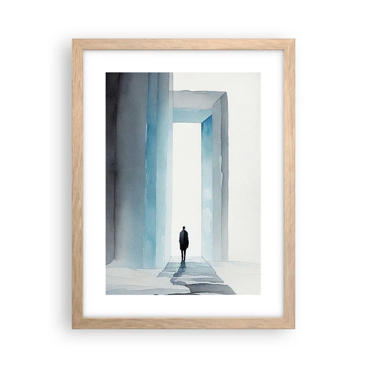 Pôster com moldura de carvalho claro - Viva sem limites - 30x40 cm