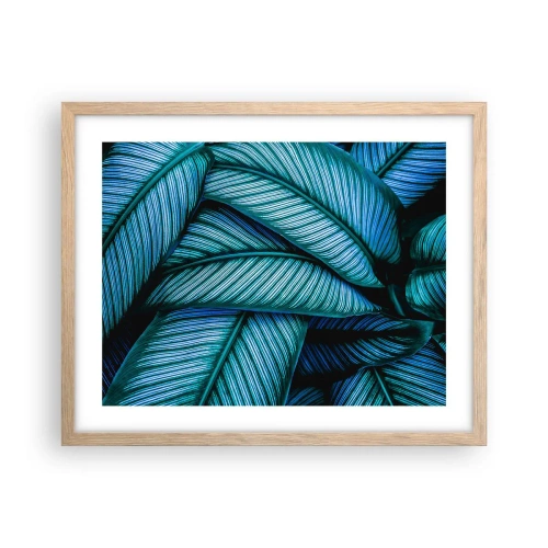 Pôster com moldura de carvalho claro - Linhas de vida - 50x40 cm