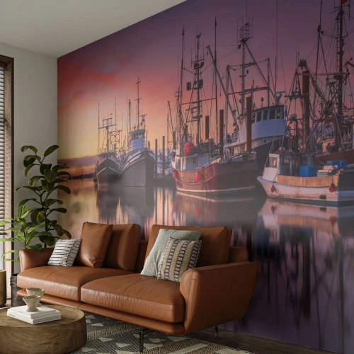 Papel de Parede Standard Eco - Antes do dia seguinte - Porto dos Pescadores, Barcos, pescaria - 150x105 cm