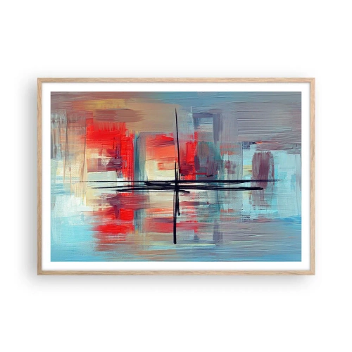 Pôster com moldura de carvalho claro - Uma paisagem numa dimensão desconhecida - 100x70 cm