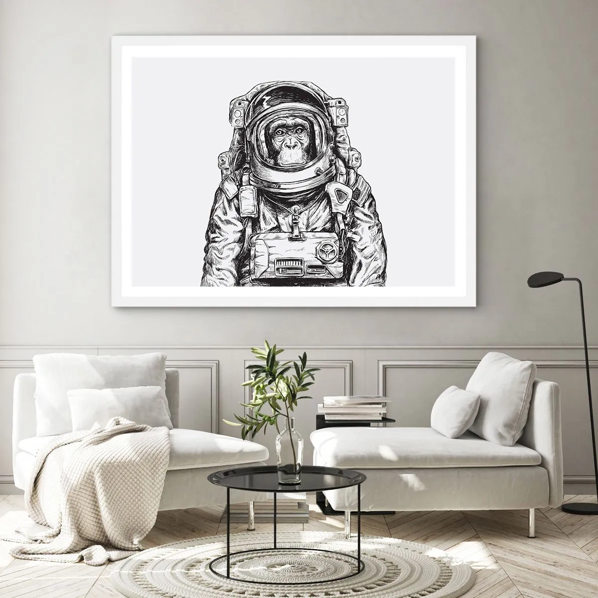 Pôster em moldura branca - Evolução alternativa - 100x70 cm