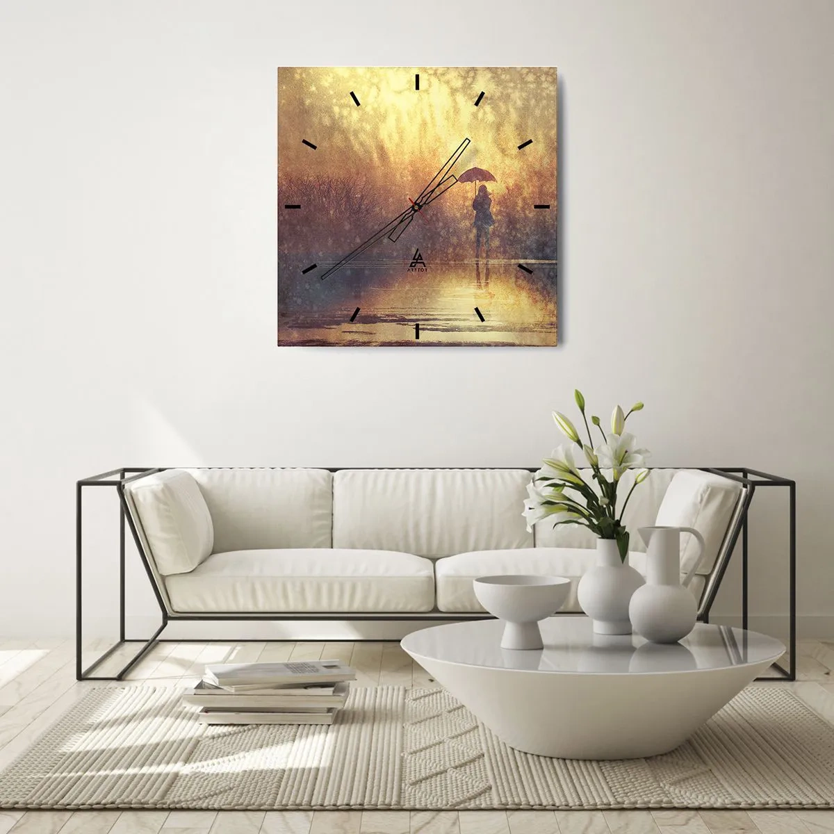 Relógio de parede - Relógio em vidro - Sinto alguém a olhar para mim - 30x30 cm