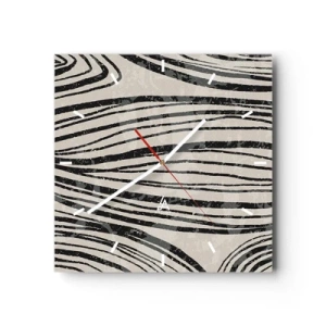 Relógio de parede - Relógio em vidro - Piscina em linha - 30x30 cm