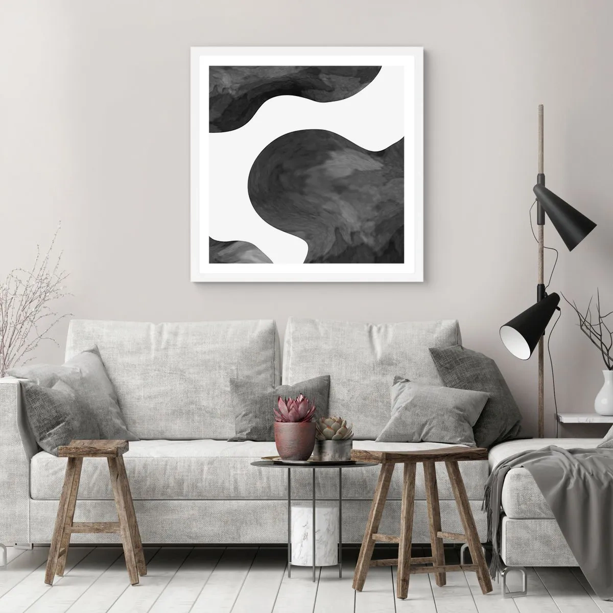 Pôster em moldura branca - Via Láctea - 60x60 cm