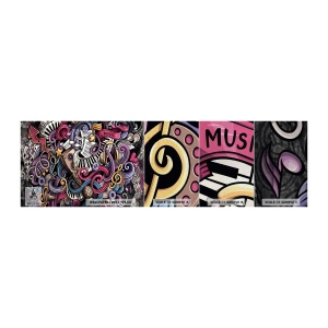 Amostra de papel de parede Premium Canvas - Melodia complicada - Música, Mural, Grafite - 100x30 cm