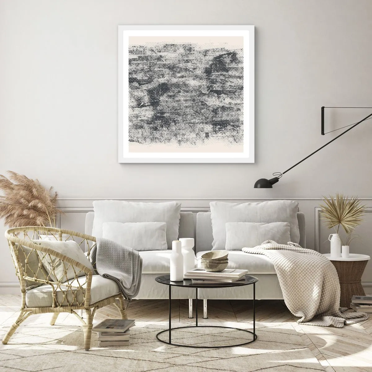 Pôster em moldura branca - Composição nebulosa - 30x30 cm