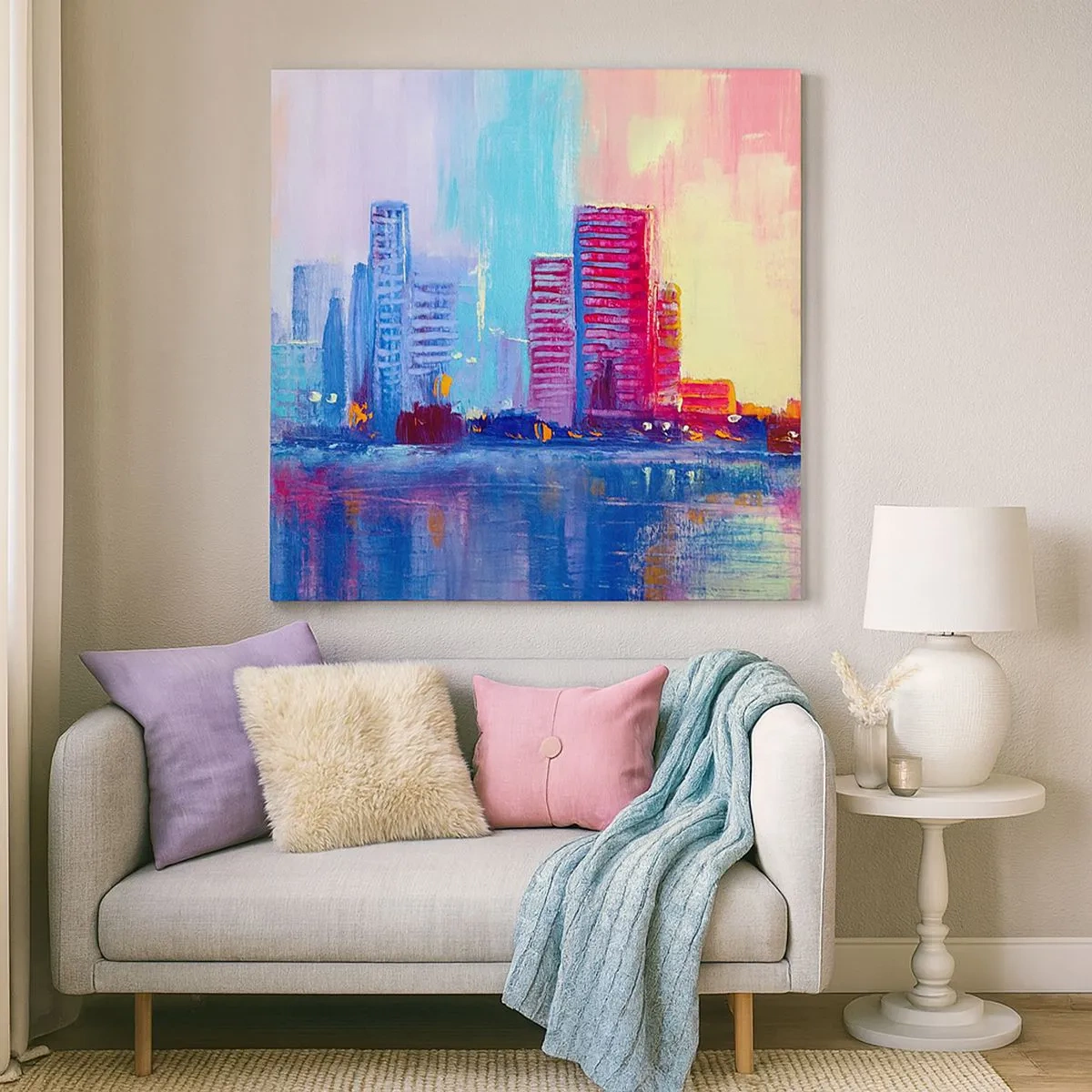 Quadro em tela - Banhada em cores - 30x30 cm