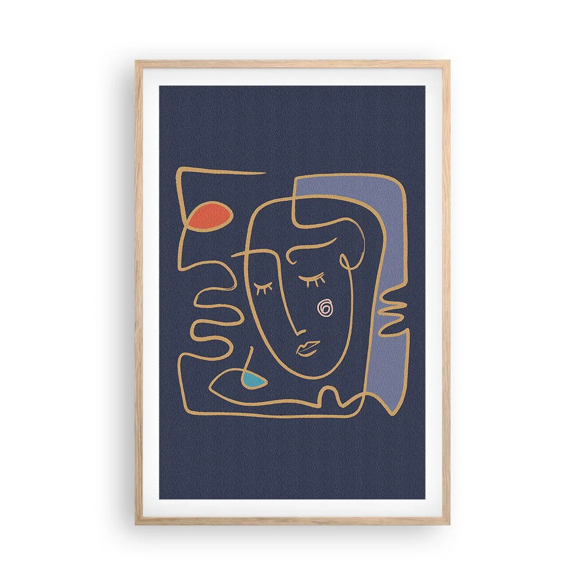 Pôster com moldura de carvalho claro - Nos pensamentos - 61x91 cm