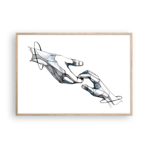 Pôster com moldura de carvalho claro - Um bom gesto - 100x70 cm