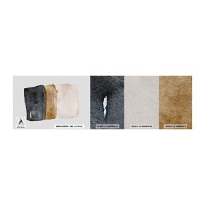 Amostra de papel de parede Premium Sand - Composição das cores da terra - Abstração, Pedaço, Minimalismo - 100x30 cm