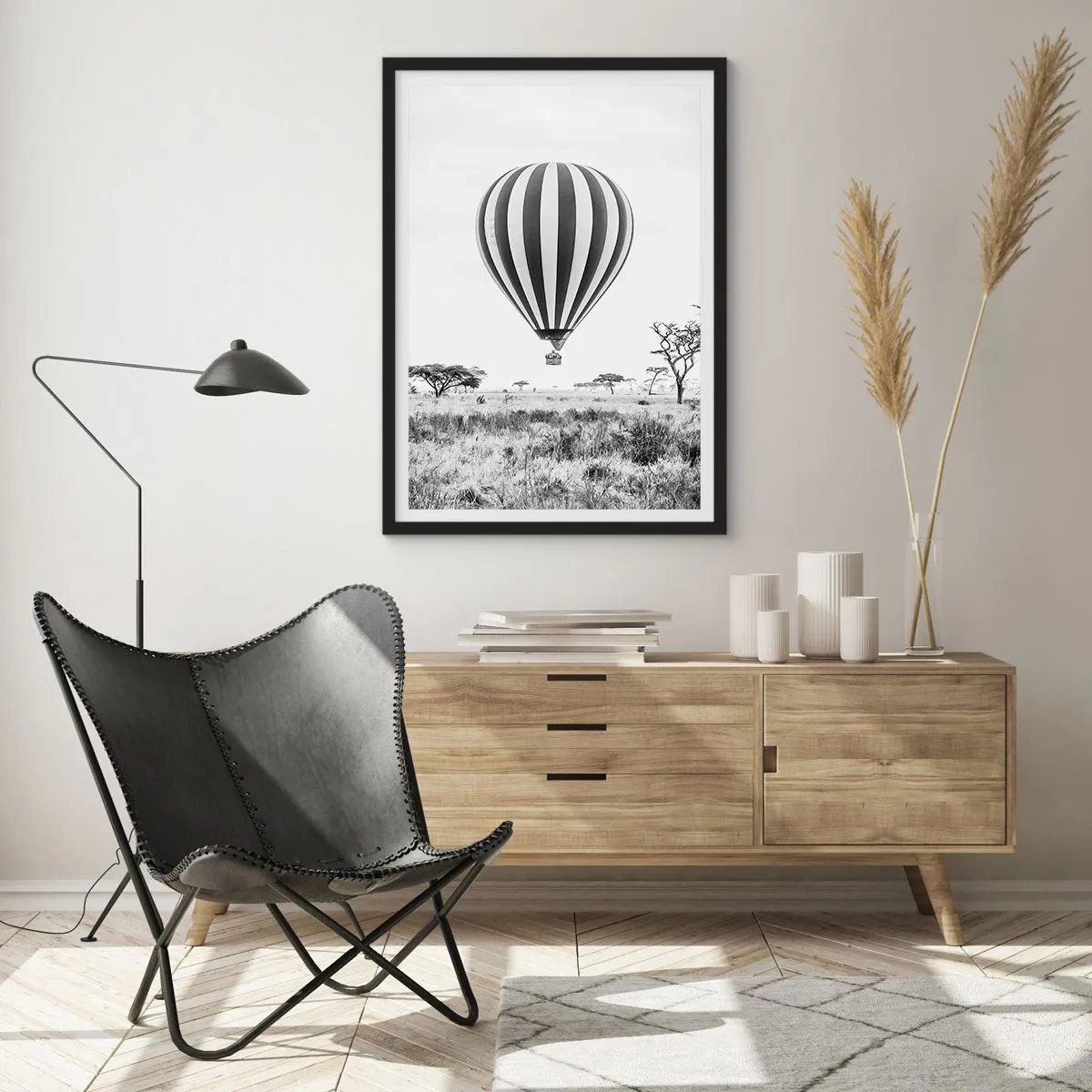 Pôster com moldura preta - Sobre a savana - 40x50 cm