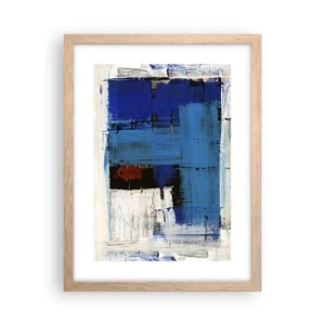 Pôster com moldura de carvalho claro - O segredo do azul - 30x40 cm