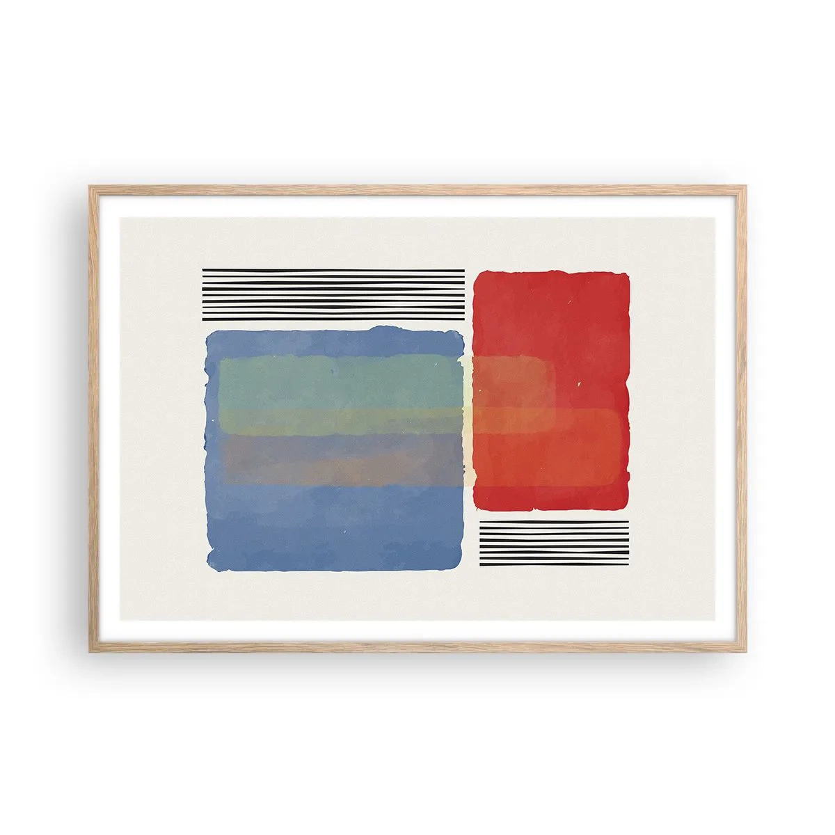 Pôster com moldura de carvalho claro - A alma da geometria - 100x70 cm