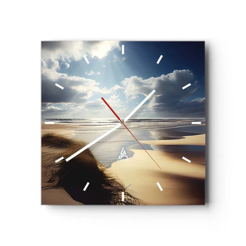 Relógio de parede - Relógio em vidro - Praia, praia selvagem - 40x40 cm