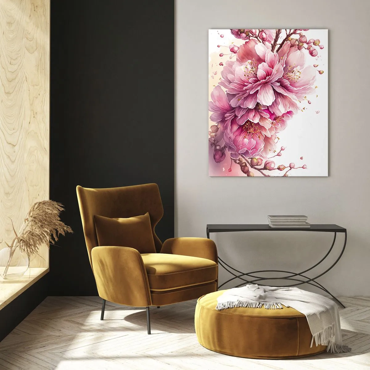 Quadro em vidro - Flor de cerejeira - 50x70 cm