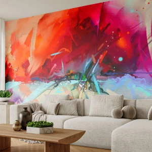 Papel de Parede Standard Eco - Explosão de luzes e cores - Abstração, Pedaço, Acrílico - 350x256 cm