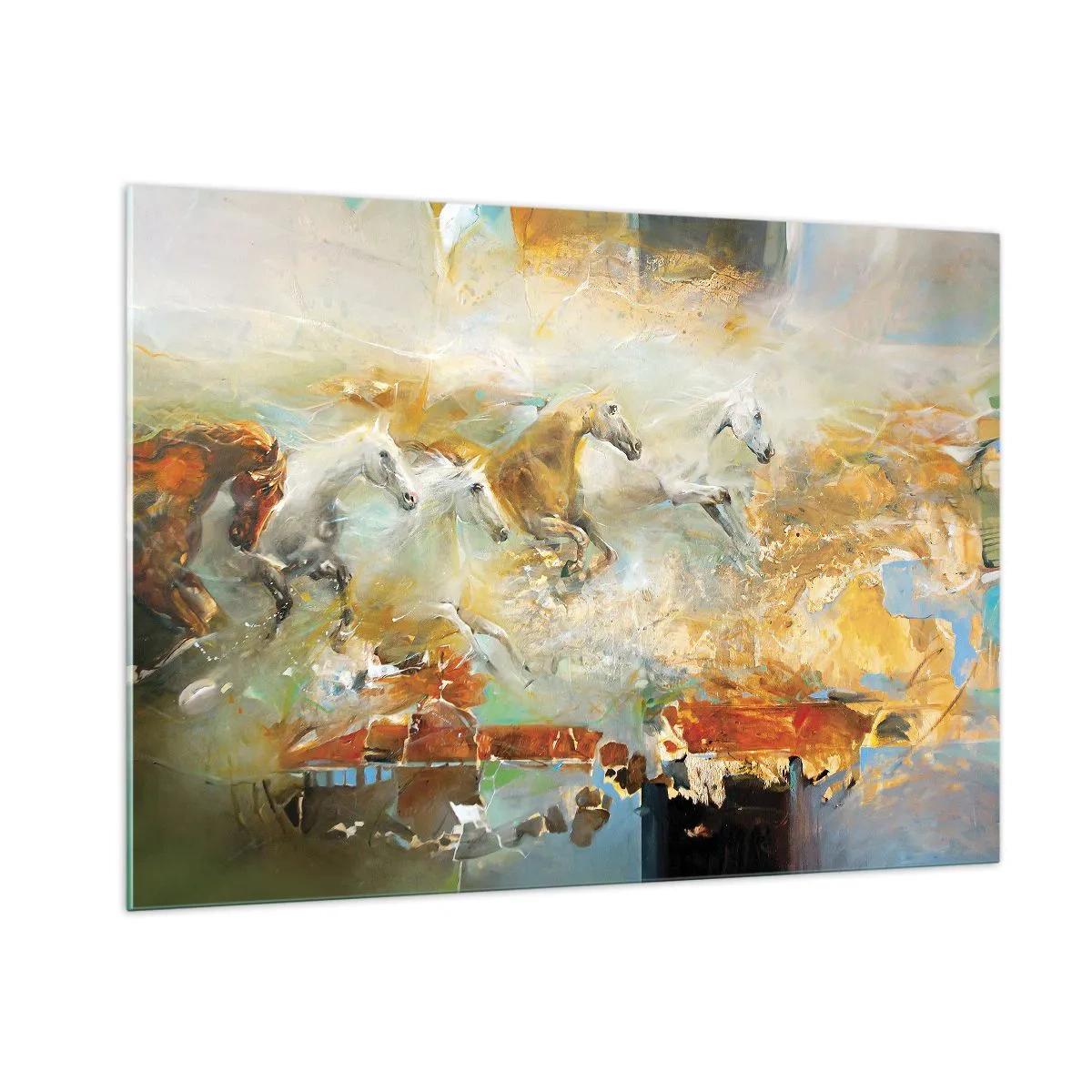Quadro em vidro - A galope através da luz - 100x70 cm