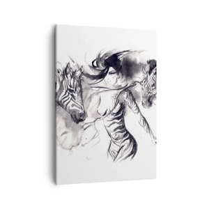 Quadro em tela - Dançando com as zebras - 50x70 cm