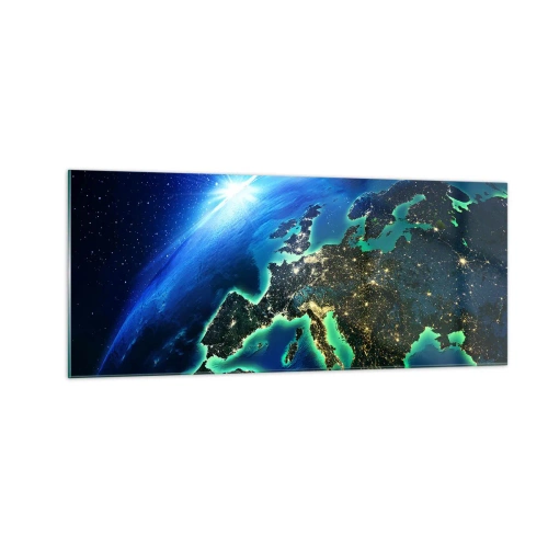 Quadro em vidro - Uma Europa cintilante - 100x40 cm