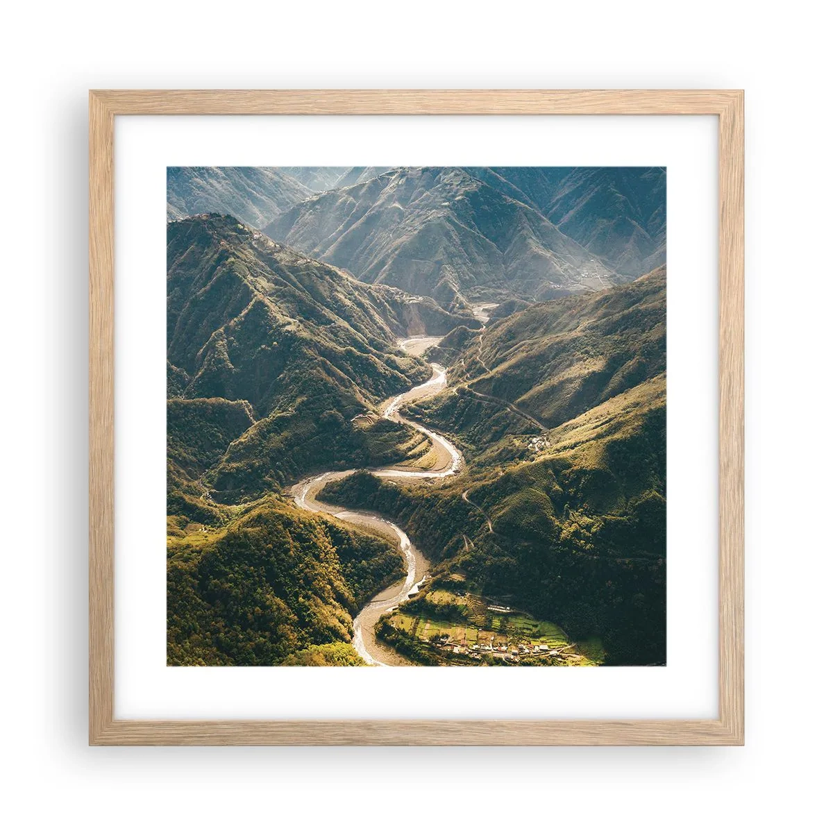 Pôster com moldura de carvalho claro - Direto do coração das montanhas - 40x40 cm