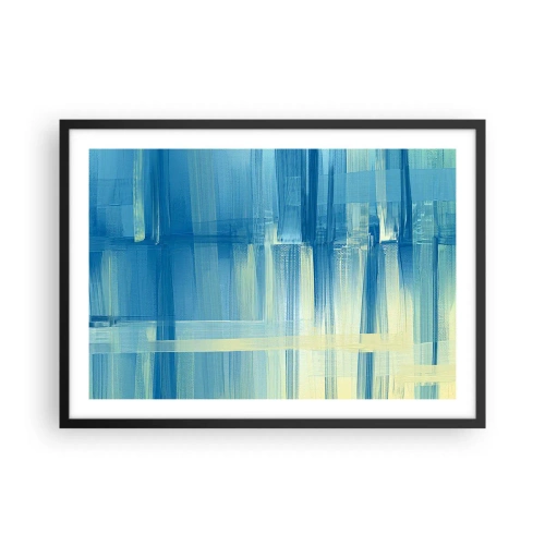 Pôster com moldura preta - Composição em turquesa - 70x50 cm
