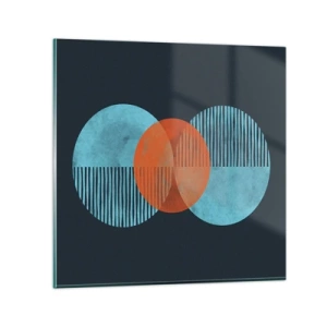 Quadro em vidro - Obras de arte simétricas - 60x60 cm