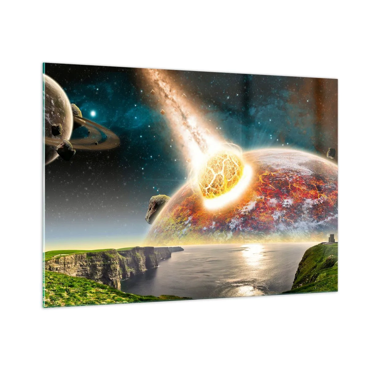 Quadro em vidro - Drama espacial - 100x70 cm