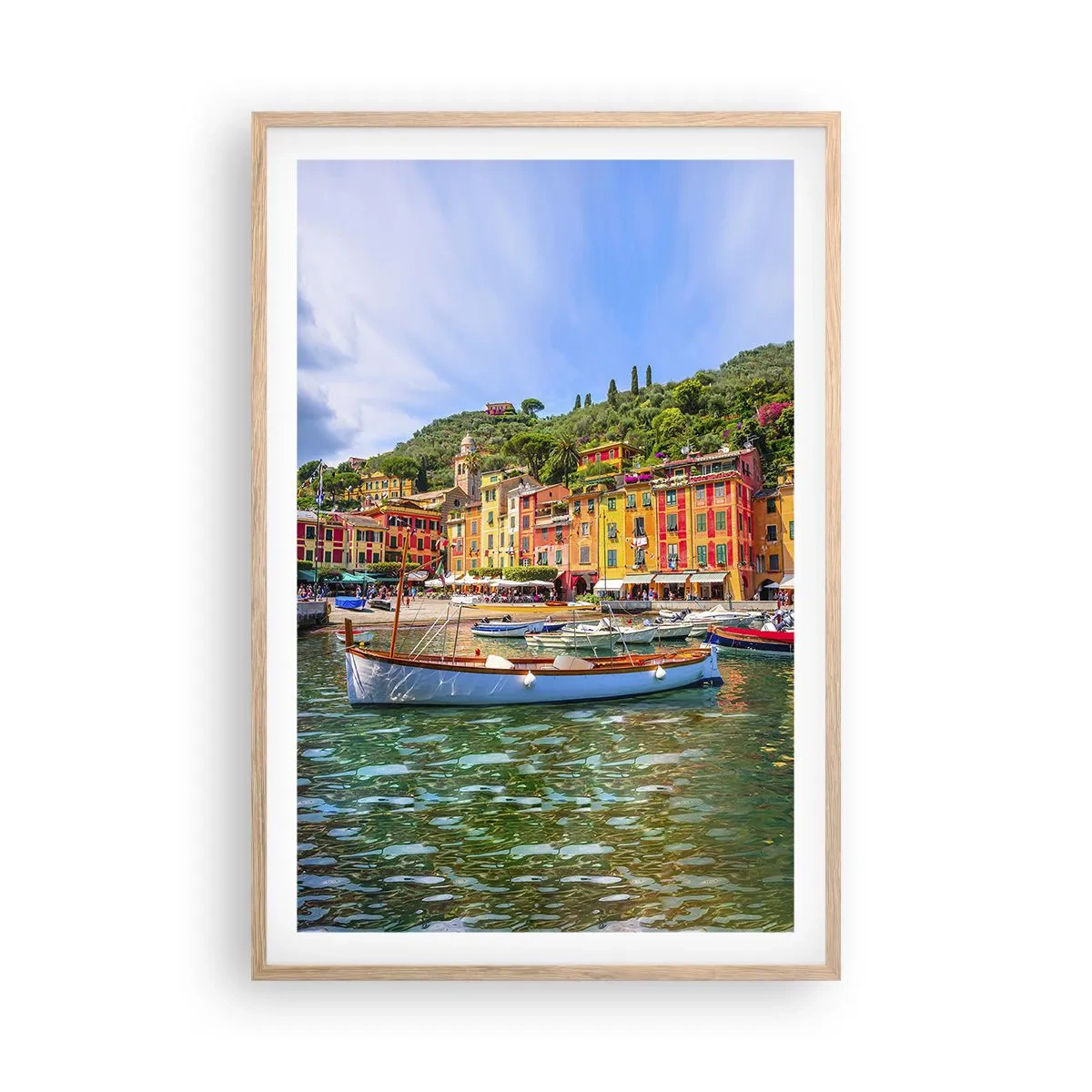 Pôster com moldura de carvalho claro - Manhã italiana - 61x91 cm