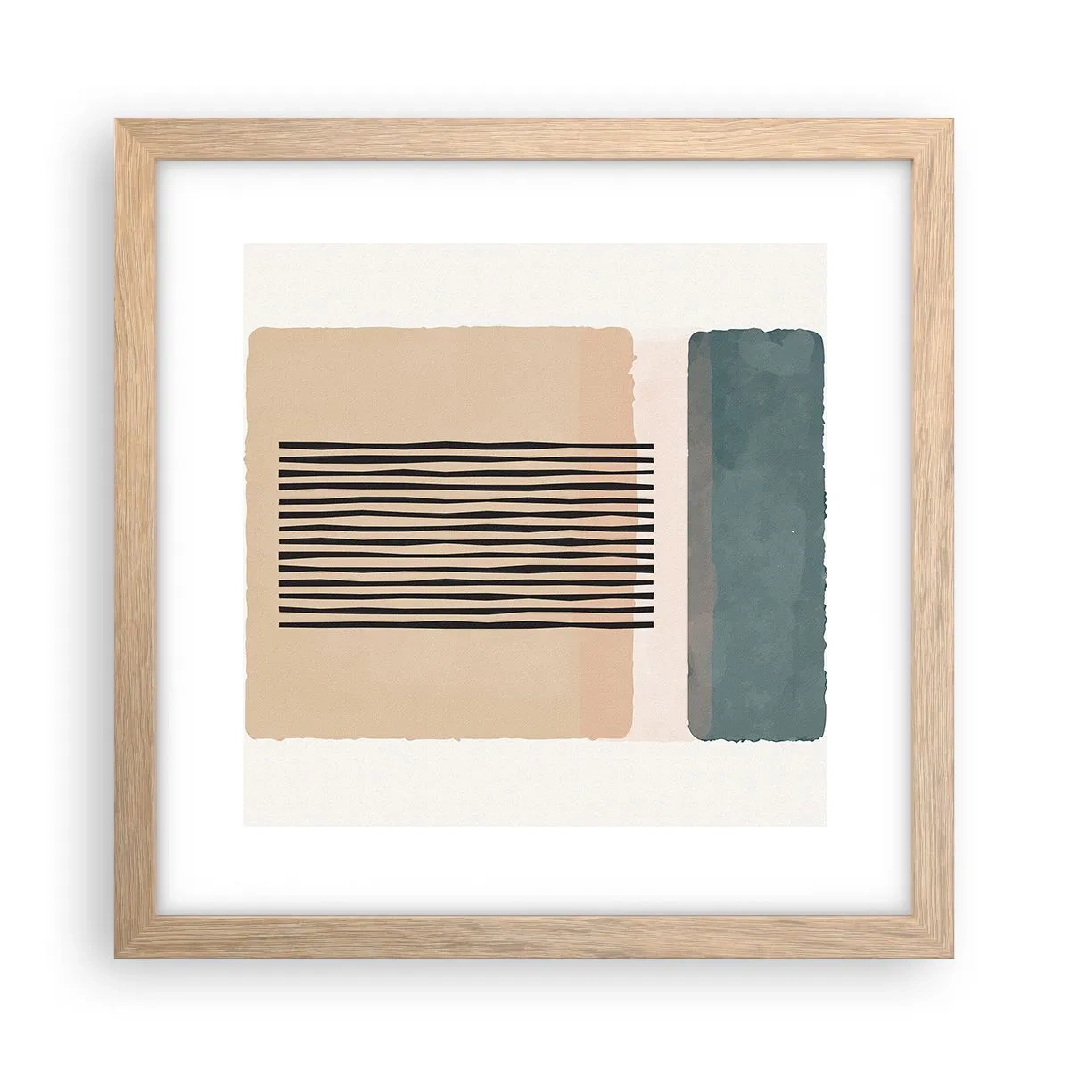 Pôster com moldura de carvalho claro - Está tudo bem - 30x30 cm