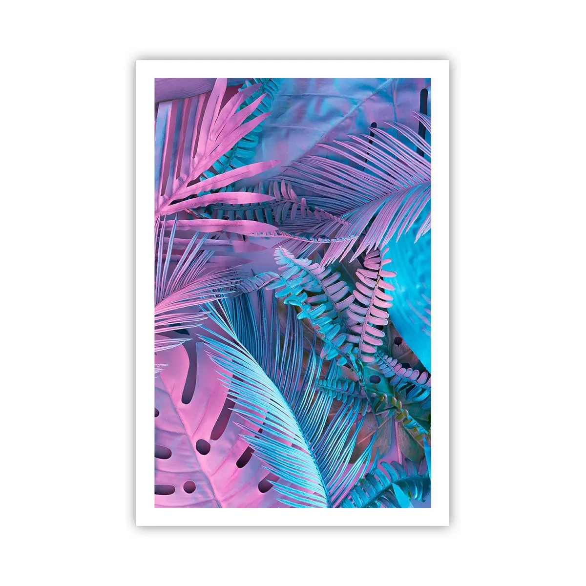 Pôster - Trópicos em rosa e azul - 61x91 cm