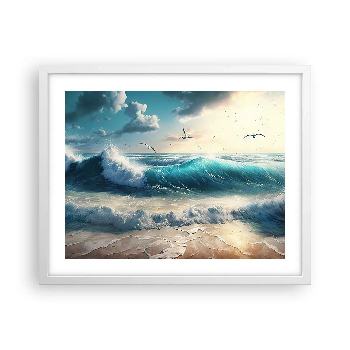 Pôster em moldura branca - Cantarola apenas para si - 50x40 cm