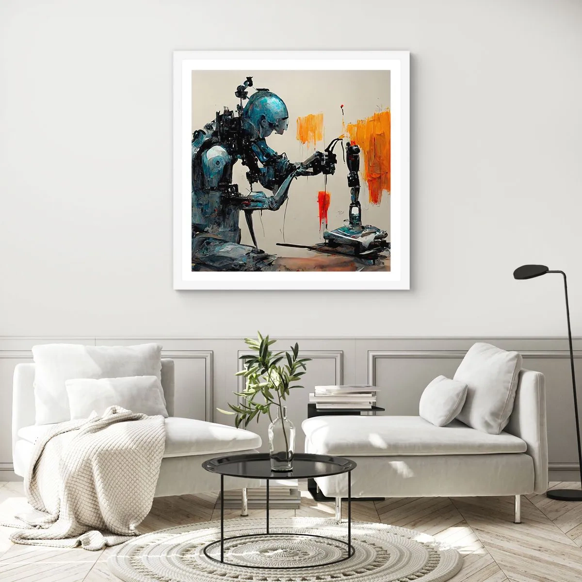 Pôster em moldura branca - Já amanhã… - 60x60 cm