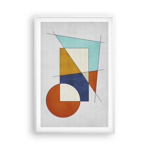 Pôster em moldura branca - Abstração: diversão modernista - 61x91 cm