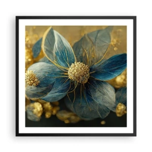 Pôster com moldura preta - Florescer com ouro - 60x60 cm