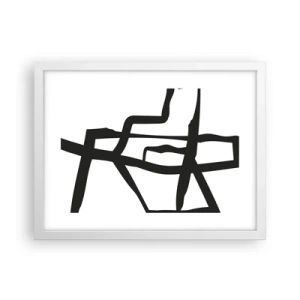 Pôster em moldura branca - Projeto preto e branco - 40x30 cm