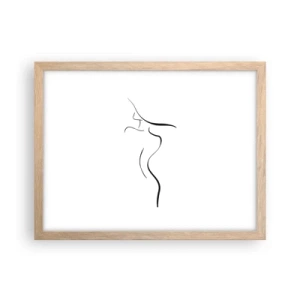 Pôster com moldura de carvalho claro - Elusiva como uma onda - 40x30 cm