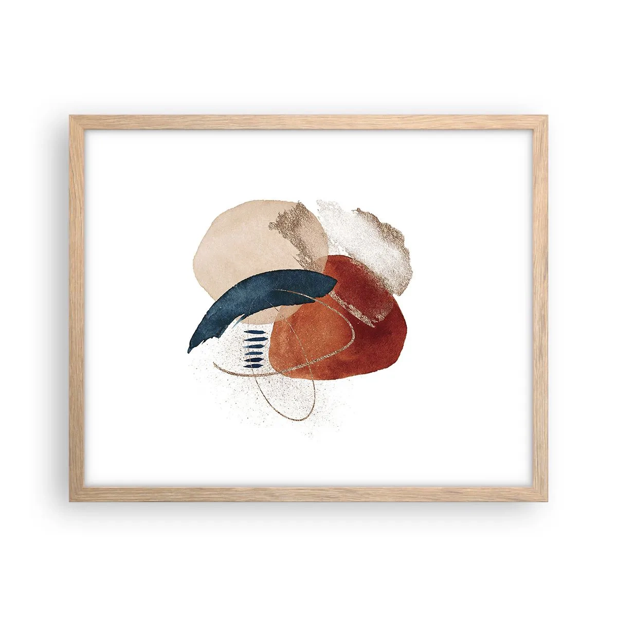 Pôster com moldura de carvalho claro - Composição oval - 50x40 cm