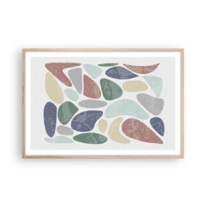 Pôster com moldura de carvalho claro - Um mosaico de cores em pó - 91x61 cm