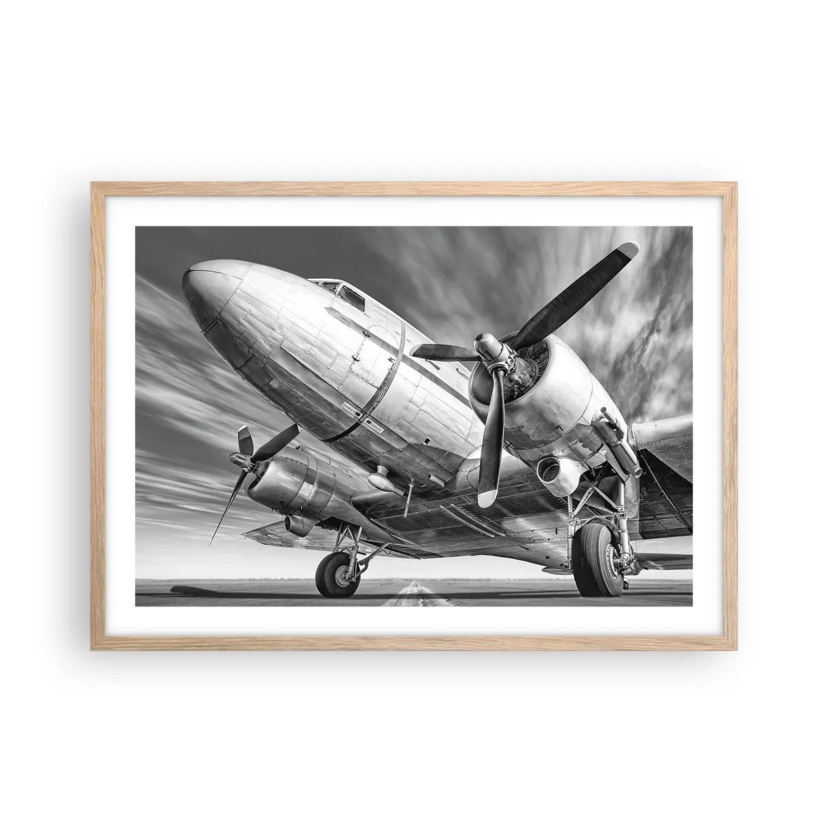 Pôster com moldura de carvalho claro - Sempre pronto a voar - 70x50 cm