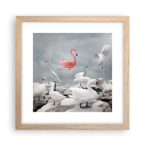 Pôster com moldura de carvalho claro - Como vim parar aqui? - 30x30 cm