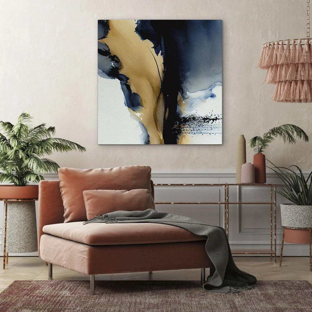 Quadro em tela - Atrás da cortina - 50x50 cm