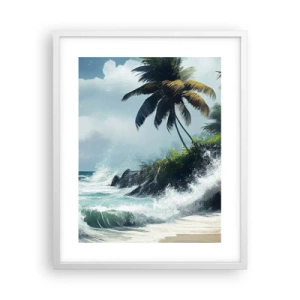 Pôster em moldura branca - Em uma costa tropical - 40x50 cm