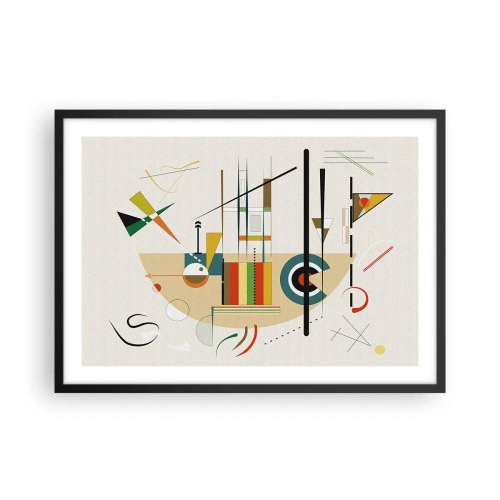 Pôster com moldura preta - E o mundo ri - 70x50 cm